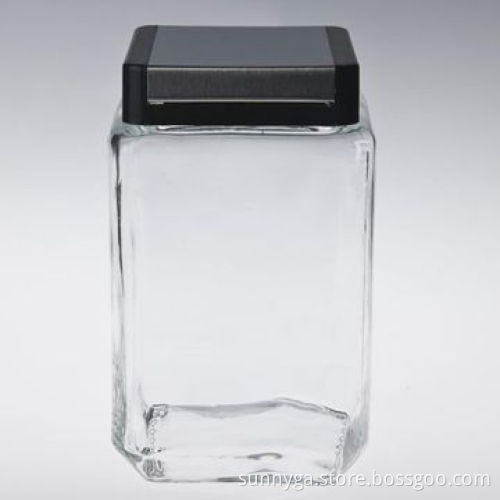 Quadrate Storage Jar with 185mm Height and 98mm Top, Suitable for Daily Use